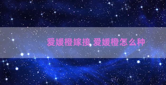 爱媛橙嫁接 爱媛橙怎么种